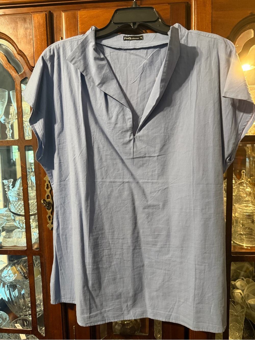 FHQ Collection Light Blue Cap Sleeve Blouse